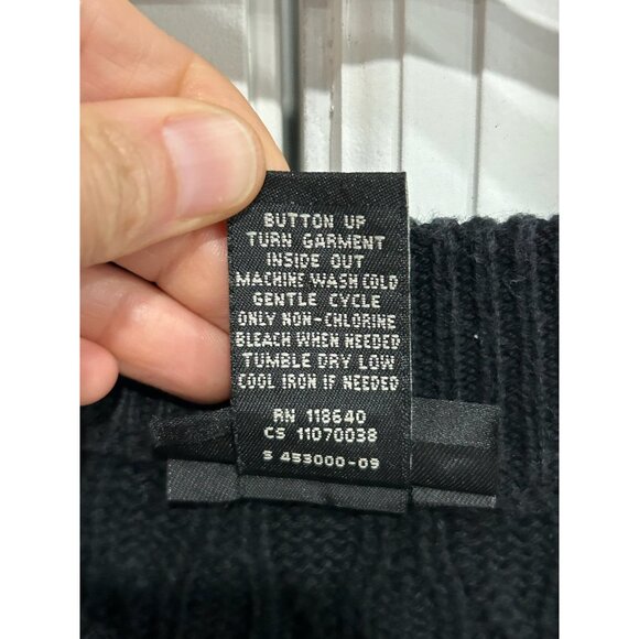 Lane Bryant Black Cable Knit Cardigan 3/4 Sleeve Button Front Size 14 - Picture 7 of 9